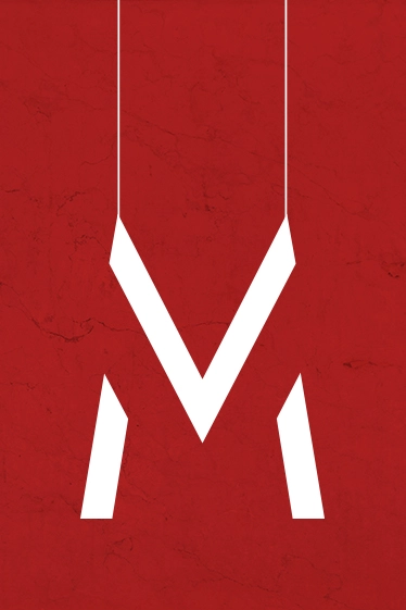 Hanging Letter M logo